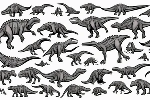 A dinosaur riding on roller skates tattoo idea