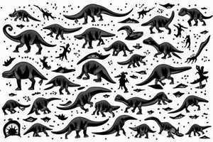 A dinosaur riding on roller skates tattoo idea