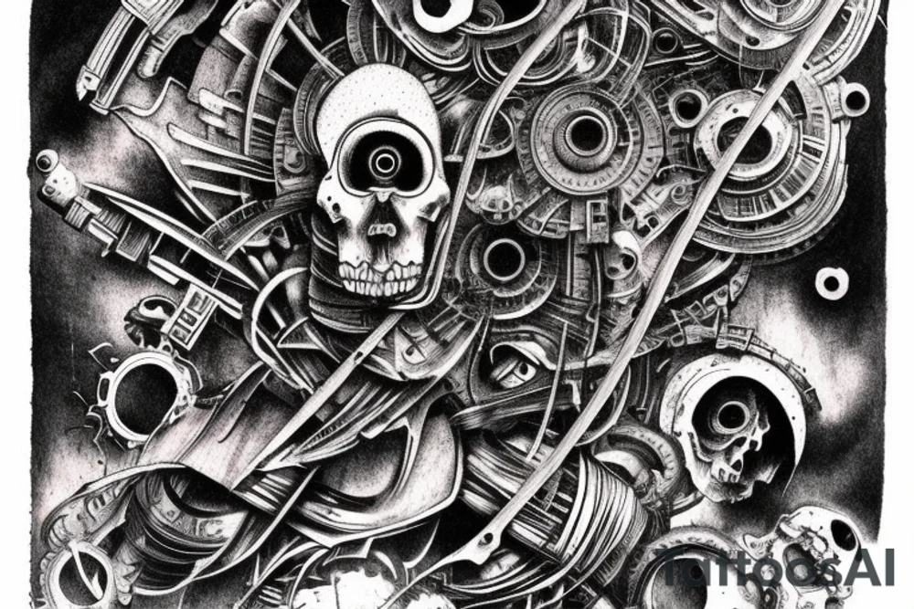 Abstract machine in a dead city tattoo idea