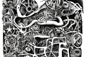 Abstract machine in a dead city tattoo idea