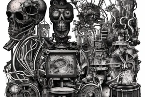 Steam-powered machine in a dead city tattoo idea