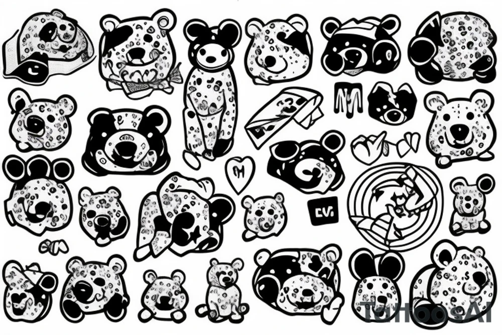 Trash polka bear tattoo idea