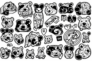 Trash polka bear tattoo idea