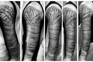Hour glass tattoo with man turning to dirt and fading into the tree of life in the middle tattoo idea