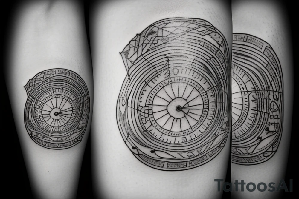 Hour glass tattoo with man tattoo idea