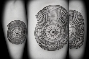 Hour glass tattoo with man tattoo idea