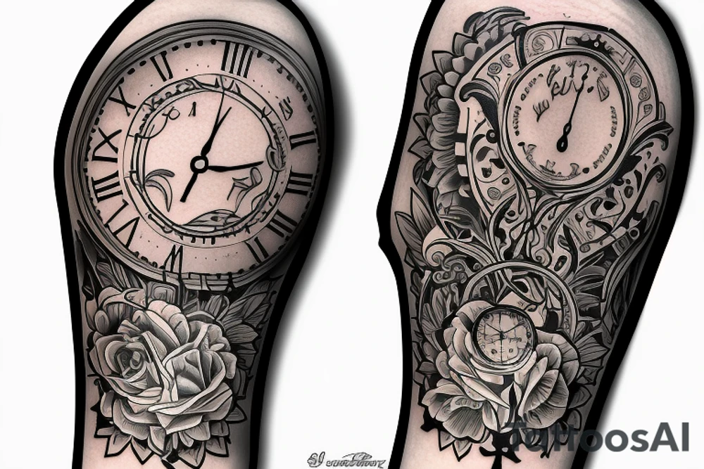 Hour glass tattoo with man tattoo idea