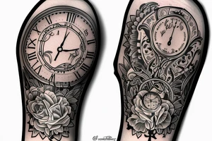Hour glass tattoo with man tattoo idea