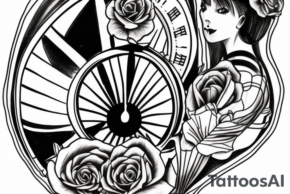 Hour glass tattoo with man stuck in the top tattoo idea