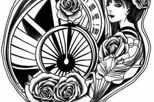 Hour glass tattoo with man stuck in the top tattoo idea