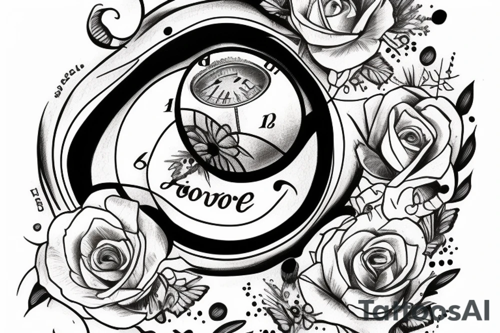 Hour glass tattoo with man stuck in the top tattoo idea
