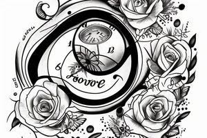 Hour glass tattoo with man stuck in the top tattoo idea