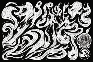wind and smoke like a tornado around two hands holding a person tattoo idea