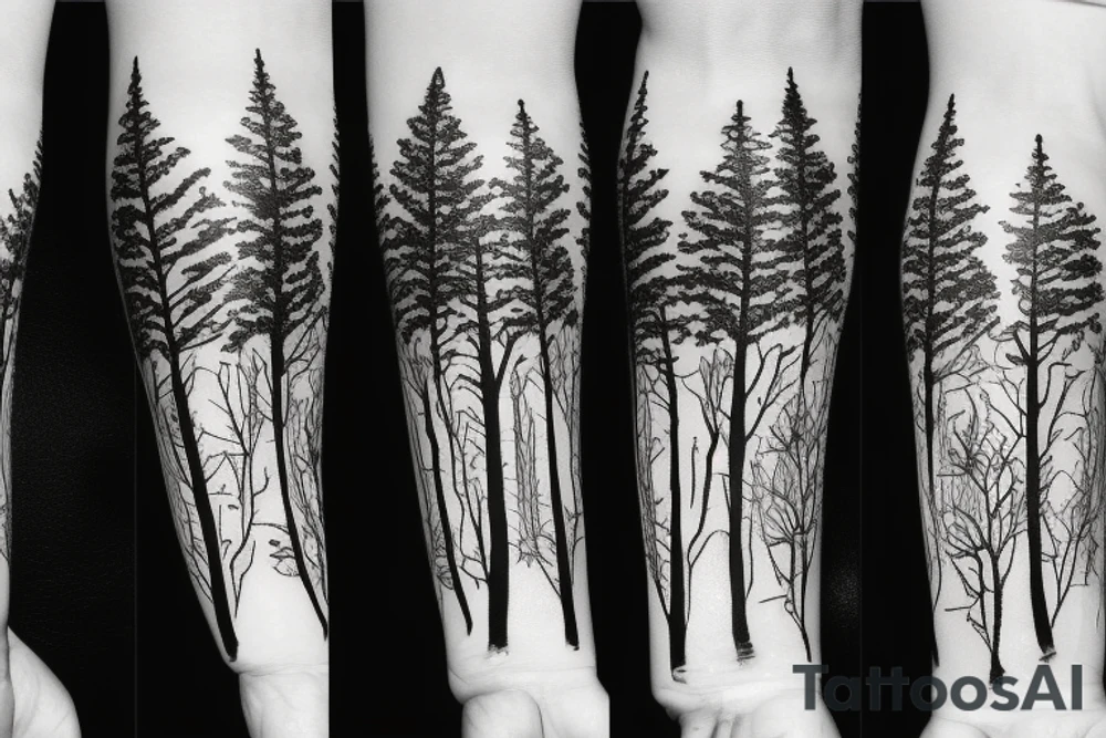Redwood tree for forearm tattoo idea