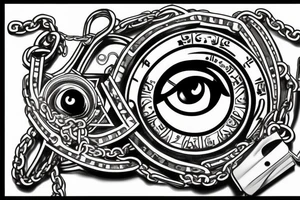 Egypt, eye, chain, evil tattoo idea