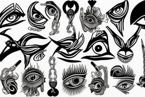 Egypt, eye, chain, evil tattoo idea