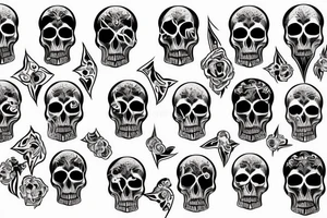 Skulls with angel on top tattoo idea