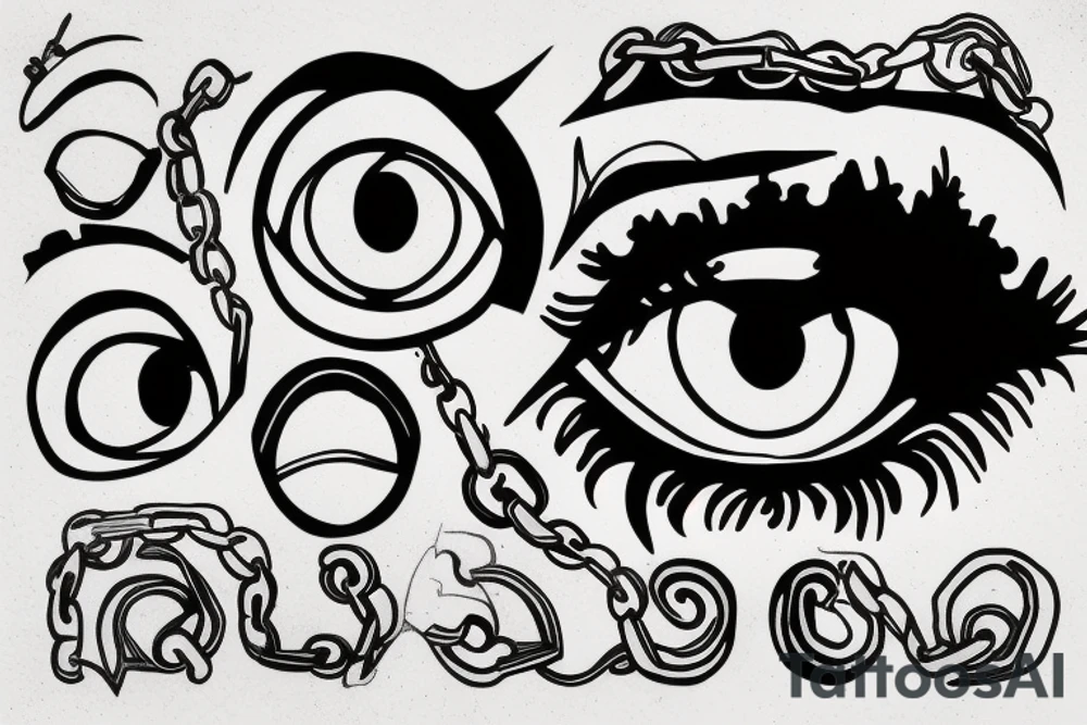 Eye, Greece, chain tattoo idea