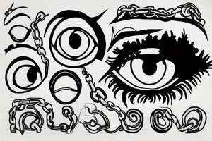 Eye, Greece, chain tattoo idea