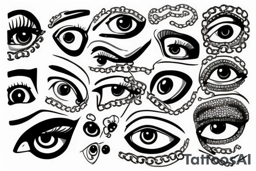 Eye, Greece, chain tattoo idea