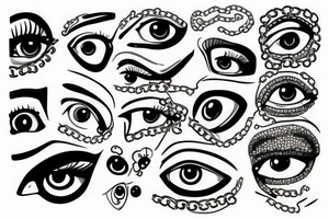 Eye, Greece, chain tattoo idea