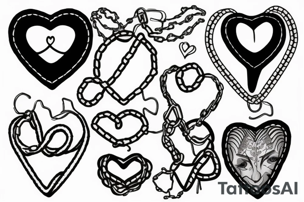 Chains, heart tattoo idea