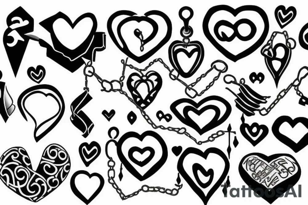Chains, heart tattoo idea
