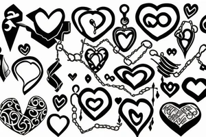 Chains, heart tattoo idea