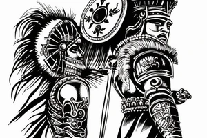 gladiator standing outside colosseum. tattoo idea