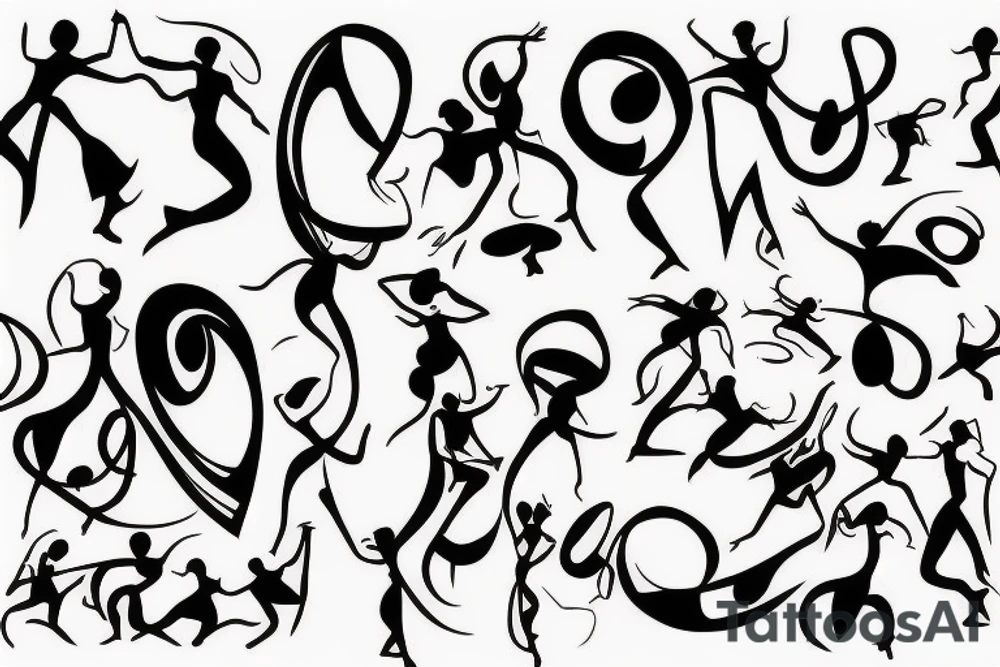 one person dancing tattoo idea