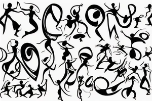 one person dancing tattoo idea