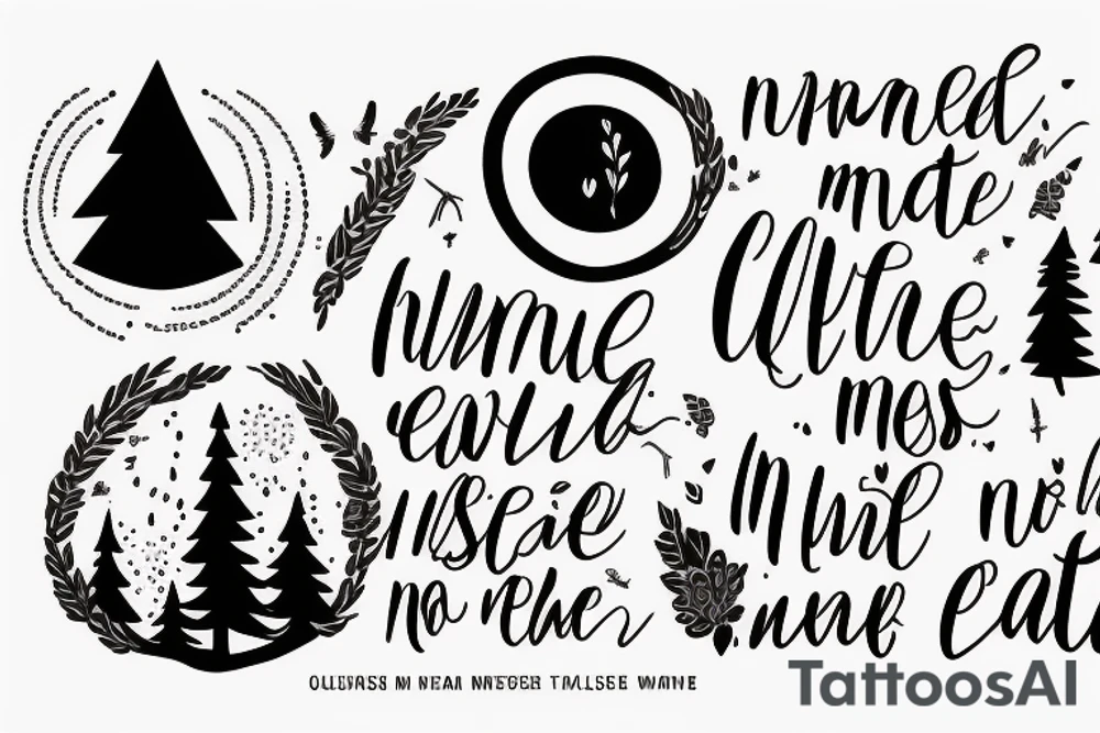 based on the quote "nature held me close and seemed to find no fault with me" with queer inspiration tattoo idea