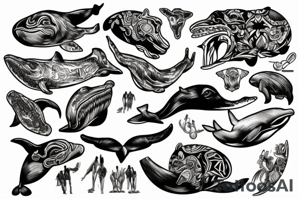 totem, whale, eagle, tattoo idea