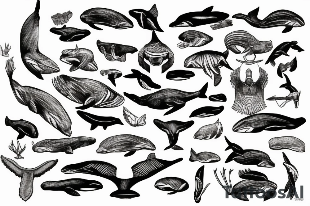 totem, whale, eagle, tattoo idea