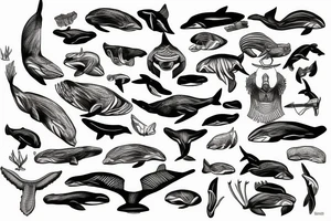 totem, whale, eagle, tattoo idea
