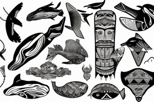 totem, whale, eagle, tattoo idea