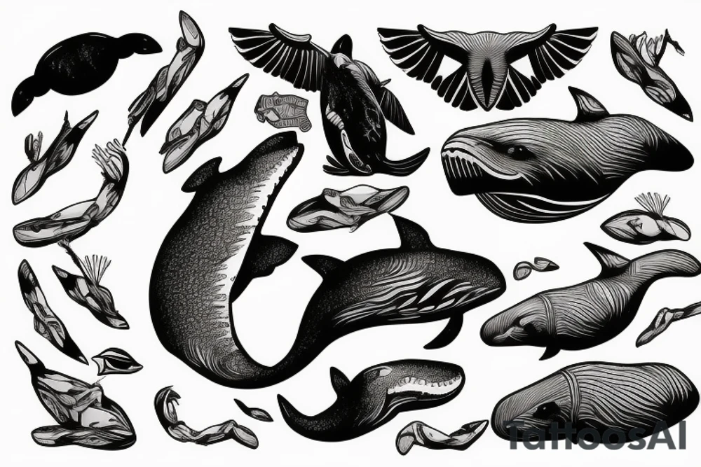 totem, whale, eagle, tattoo idea