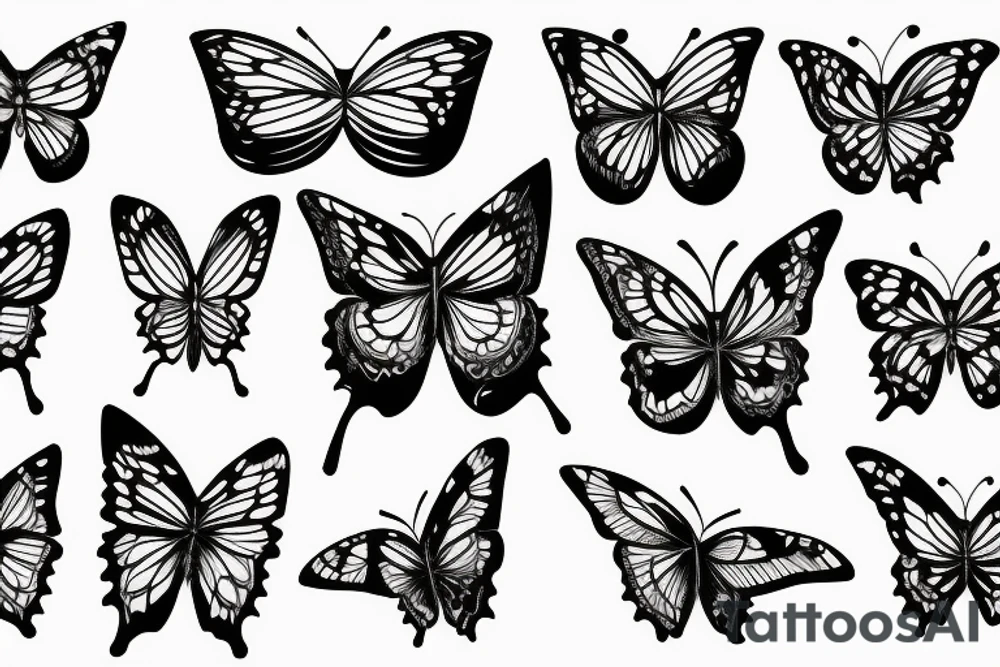 Butterfly with ink stains tattoo idea