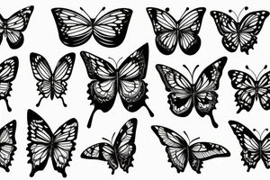 Butterfly with ink stains tattoo idea