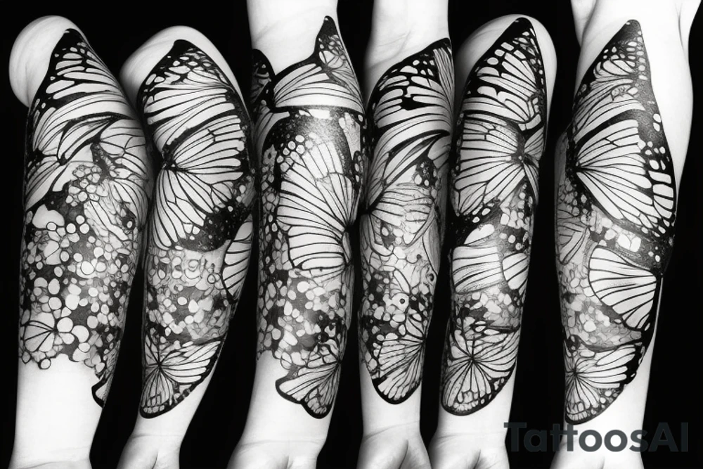 Butterfly with ink stains tattoo idea