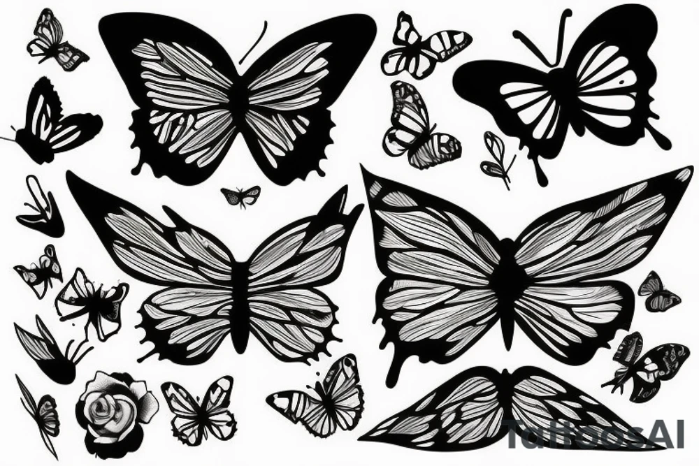 Butterfly with ink stains make it look like the ink is still dripping tattoo idea
