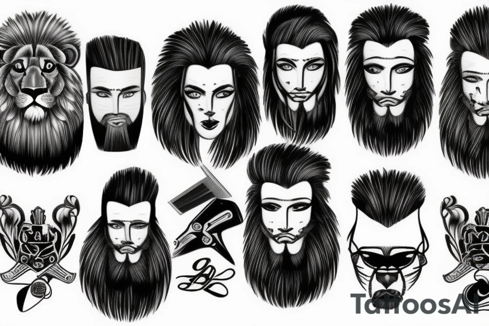 Barber clippers and lion tattoo idea