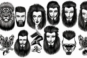 Barber clippers and lion tattoo idea