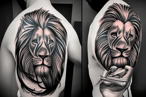 Barber clippers and lion tattoo idea