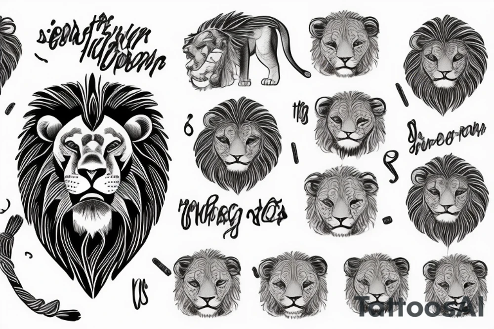 lion in fire tattoo idea