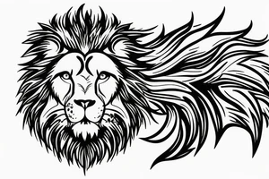 lion in fire tattoo idea