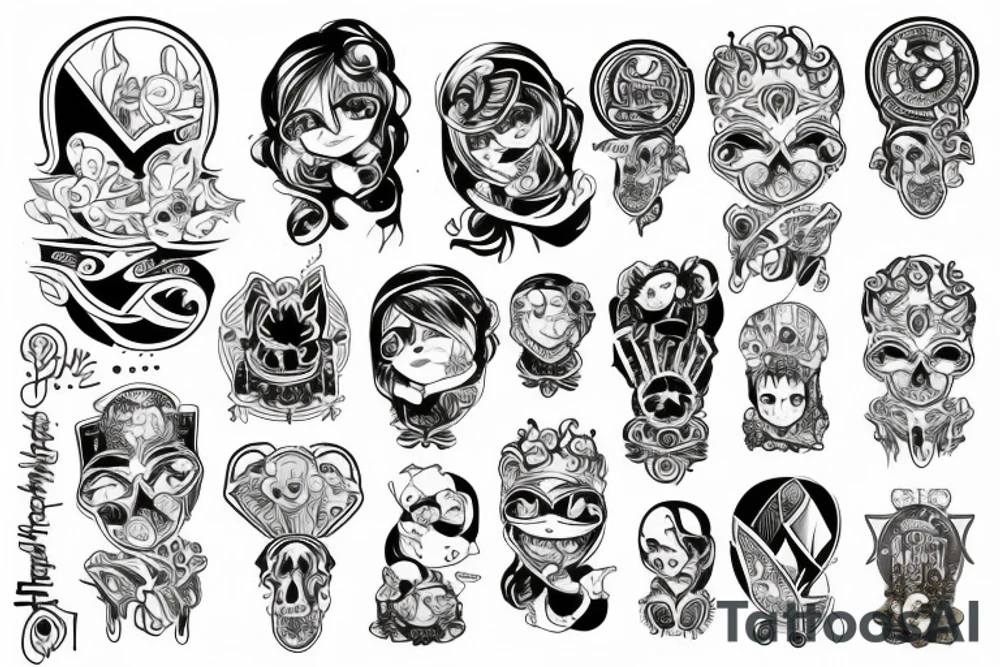 Uśmiechnięta emotka z plastrem na twarzy tattoo idea