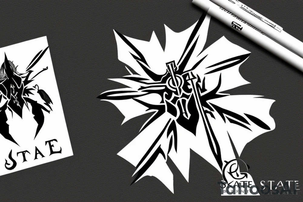 Fate Stay Night logo with dragon tattoo idea