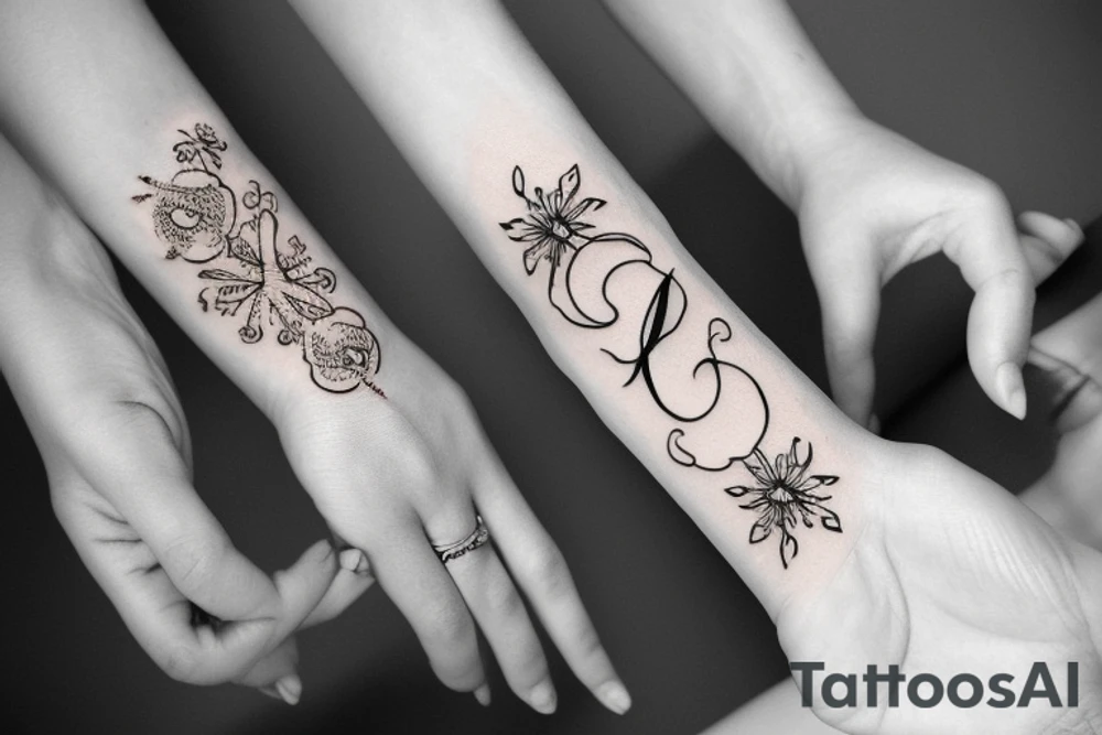 Letter on finger tattoo idea