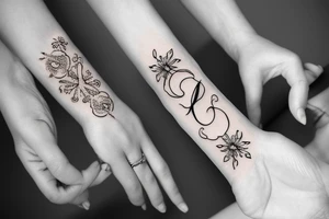 Letter on finger tattoo idea